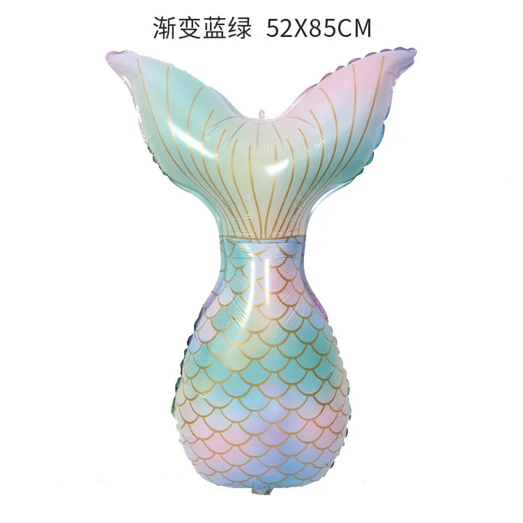 Mermaid Ocean Marine Life Party Balloons for Kids' Celebration Fish tail green