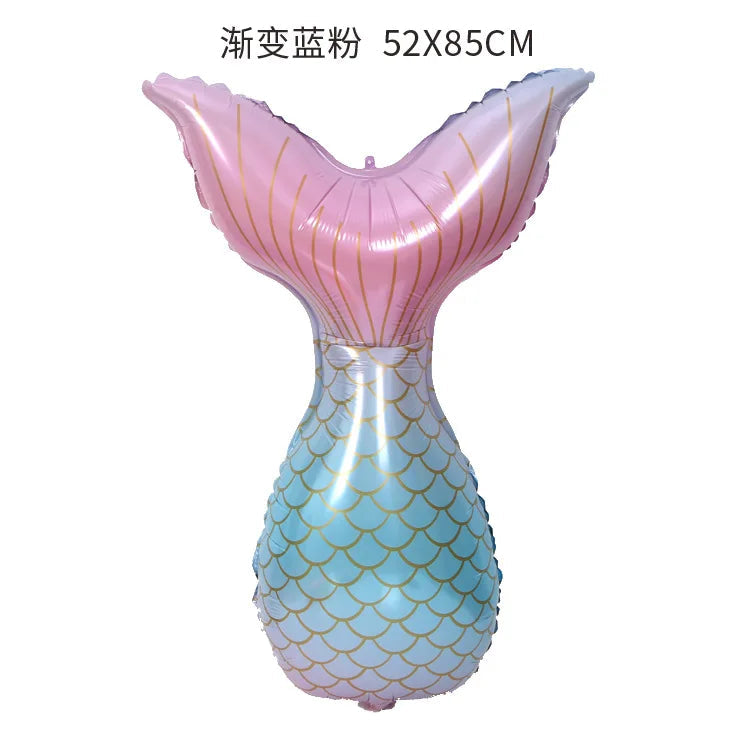 Mermaid Ocean Marine Life Party Balloons for Kids' Celebration Fish tail pink
