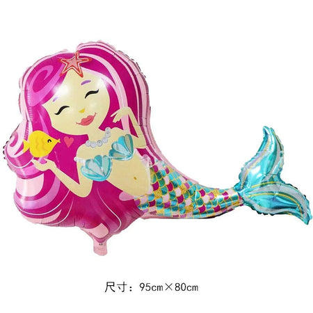 Mermaid Ocean Marine Life Party Balloons for Kids' Celebration Mermaid pink