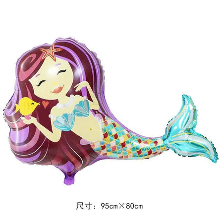 Mermaid Ocean Marine Life Party Balloons for Kids' Celebration Mermaid pruple