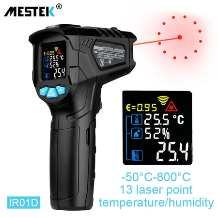 Mestek IR02C ~50-800C Digital Infrared Thermometer Color Screen High Temperature Meter Non-contact Pyrometer Outdoor Thermometer IR01D / CHINA