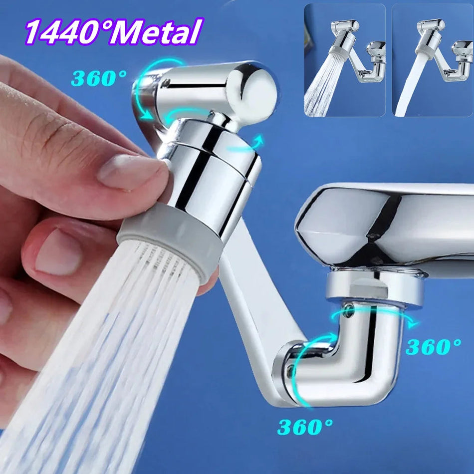 Metal Copper 1080&amp;deg; Rotation Faucet Aerator Extender Swivel Robotic Arm Faucets Sprayer Head Nozzle Kitchen Tap Saving Water