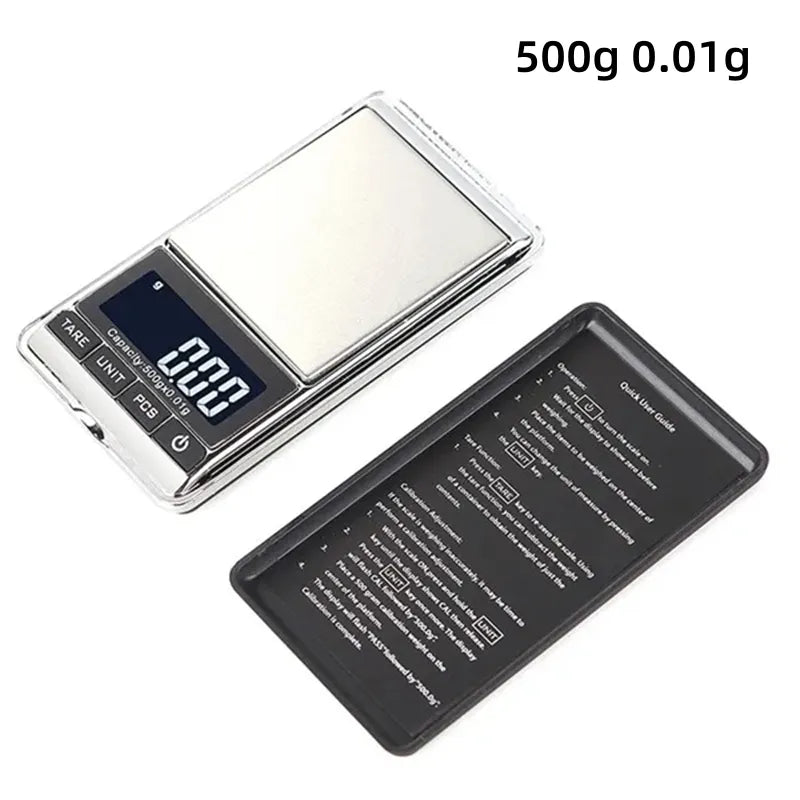 Mini Digital Scale 100/200/500g 0.01g High Accuracy LCD Backlight Electric Pocket Scale for Jewelry Gram Weight for Kitchen 500g 0.01g