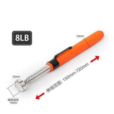 Mini Portable Telescopic Magnetic Magnet Pen Handy Tools Capacity For Picking Up Nut Bolt Extendable Pickup Rod Stick orange 8LB / CHINA
