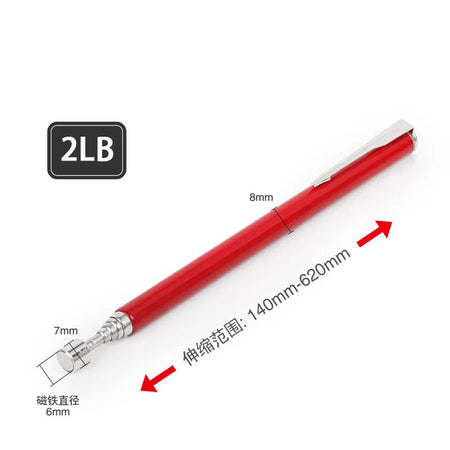 Mini Portable Telescopic Magnetic Magnet Pen Handy Tools Capacity For Picking Up Nut Bolt Extendable Pickup Rod Stick red 2LB / CHINA