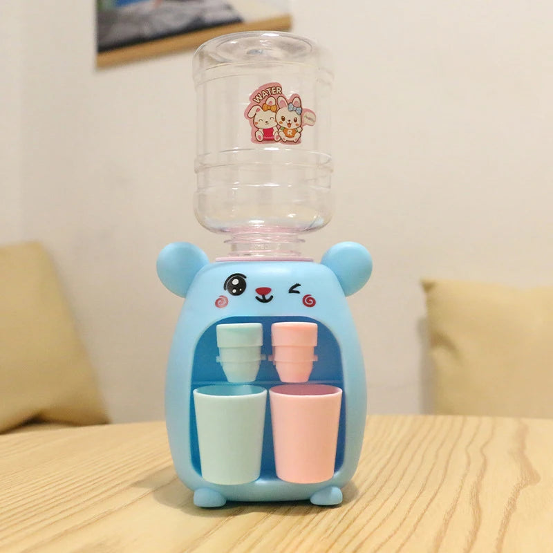 Mini Water Dispenser For Children Kids Gift Cute Cold/Warm Water Juice Milk Drinking Fountain Simulation Cartoon Kitchen Toy 555044