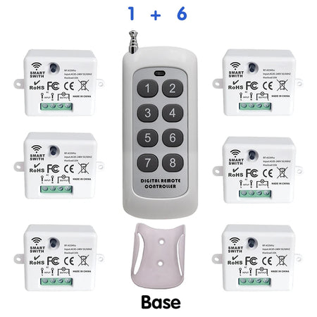 Mini Wireless Smart Light Switch with Remote Control 200M Distance 433 Mhz RF Relay Receiver Ac220V Switch for Home Led Lamp Fan