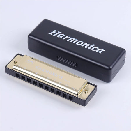 Miwayer 10-Hole Professional Harmonica in Key of C Gold