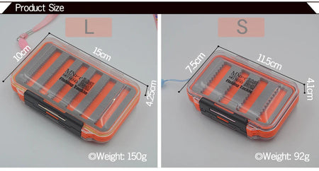 MNFT 1Pcs Double Side Fly Trout Fishing Pocket Boxs Waterproof Assorted Nymphs Holds Flies Fishing Fly Box with Slit Foam Inside