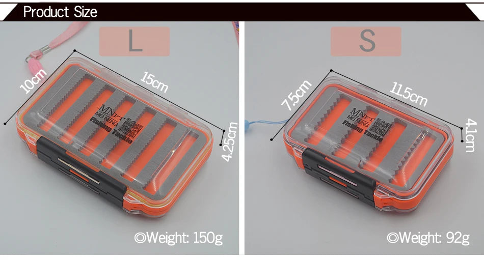 MNFT 1Pcs Double Side Fly Trout Fishing Pocket Boxs Waterproof Assorted Nymphs Holds Flies Fishing Fly Box with Slit Foam Inside