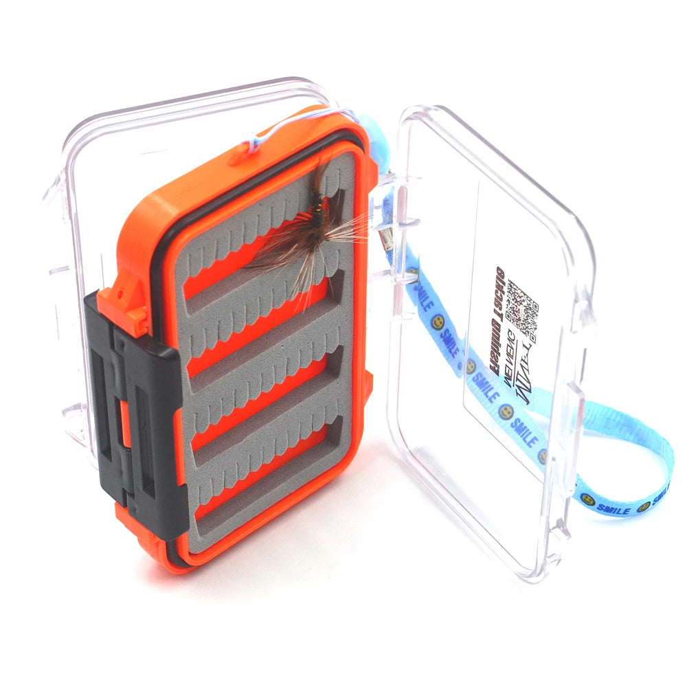 MNFT 1Pcs Double Side Fly Trout Fishing Pocket Boxs Waterproof Assorted Nymphs Holds Flies Fishing Fly Box with Slit Foam Inside