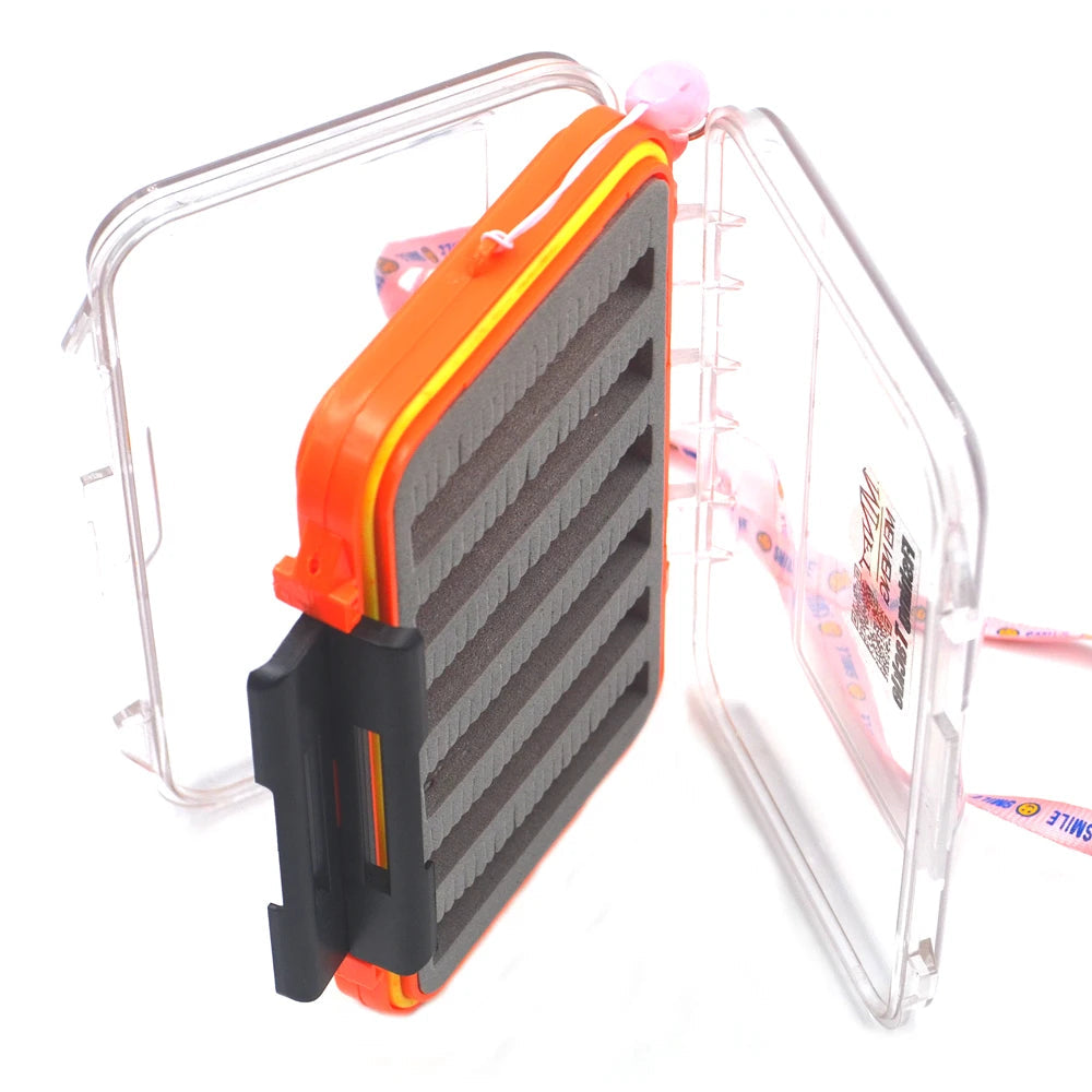 MNFT 1Pcs Double Side Fly Trout Fishing Pocket Boxs Waterproof Assorted Nymphs Holds Flies Fishing Fly Box with Slit Foam Inside