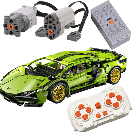 MOC Technical Car Roadster Compatible Building Blocks Bricks Remote Control Super Speed Racing Sports Vehicle Toys Model Kids Block Motor
