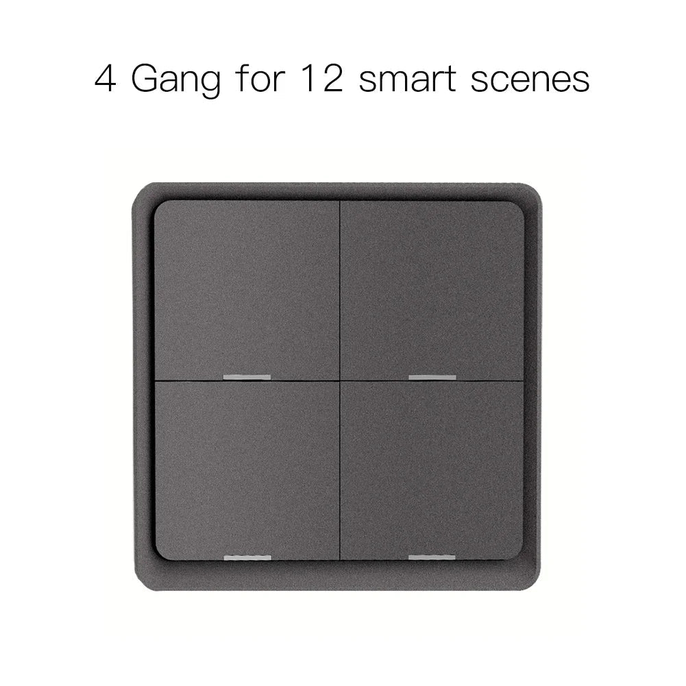 MOES 4 Gang Tuya ZigBee Wireless Scene Switch  4 Gang Gray