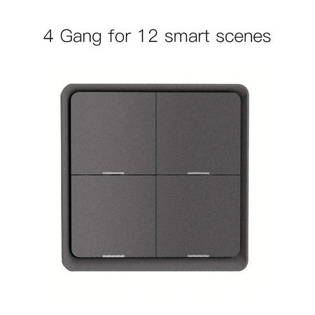 MOES 4 Gang Tuya ZigBee Wireless Scene Switch  4 Gang Gray