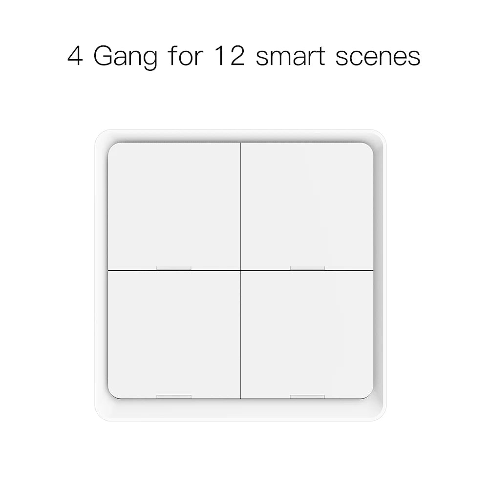 MOES 4 Gang Tuya ZigBee Wireless Scene Switch  4 Gang White