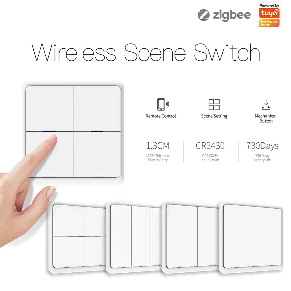 MOES 4 Gang Tuya ZigBee Wireless Scene Switch
