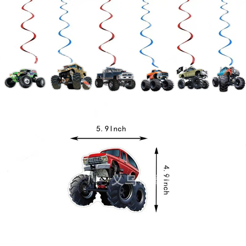 Monster Truck Birthday Party Decor Set