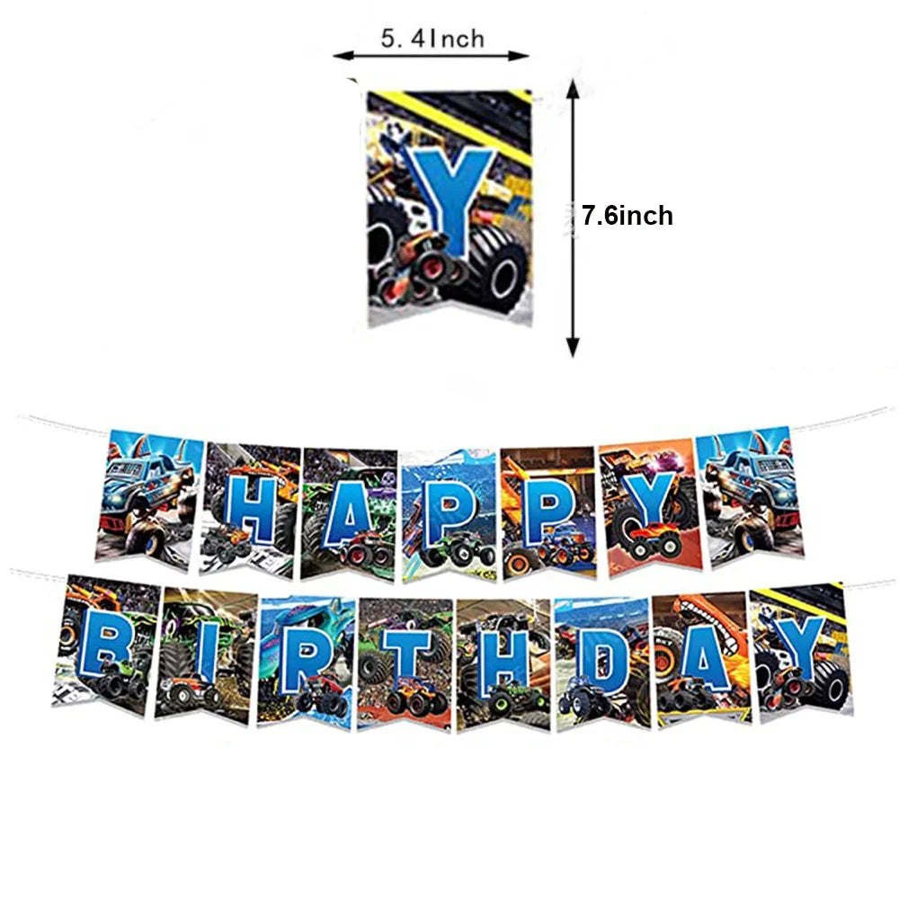 Monster Truck Birthday Party Decor Set