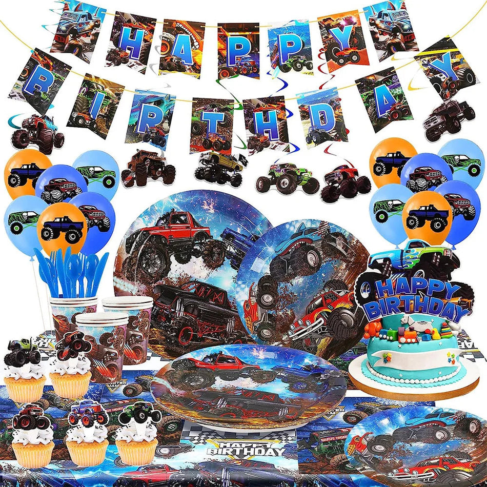 Monster Truck Birthday Party Decor Set