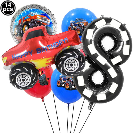 Monster Truck Birthday Party Decor Set Brown