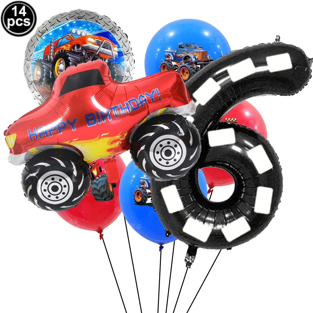 Monster Truck Birthday Party Decor Set Clear