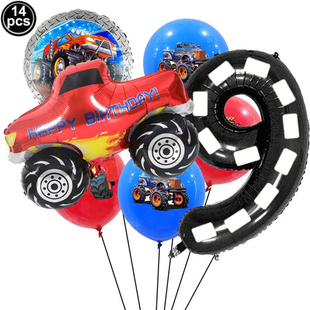 Monster Truck Birthday Party Decor Set Gold