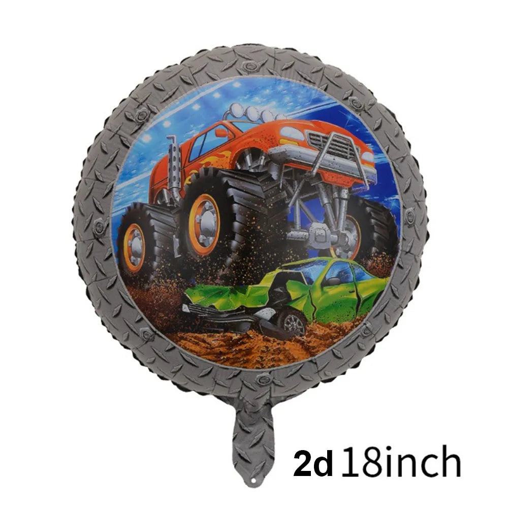 Monster Truck Birthday Party Decor Set WHITE