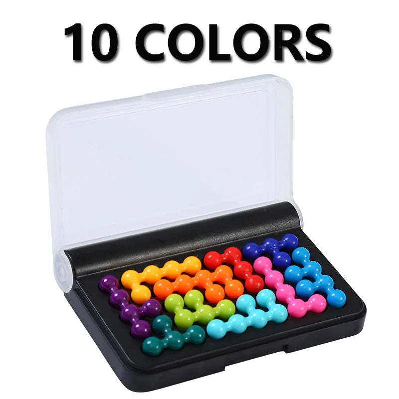Montessori Toys 120 Challenges Intelligence Games Puzzler Pro Chain Buckle Puzzle Board Game with Solution Game Kids Gift 3D(10 colors)