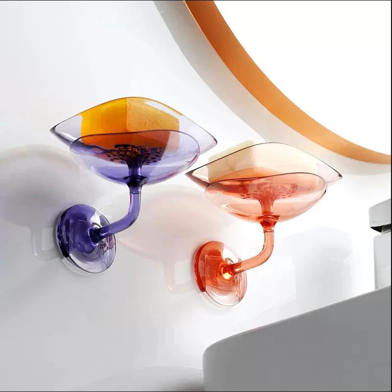 MOONBIFFY Creative Petal Soap Dish Wall-mounted Holder