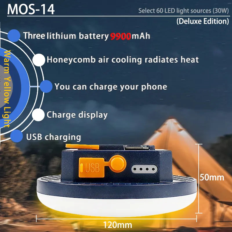 MOSLIGHTING Tent Light Rechargeable Lantern Portable Emergency Night Market Light Outdoor Camping Bulb Lamp Flashlight Home LED