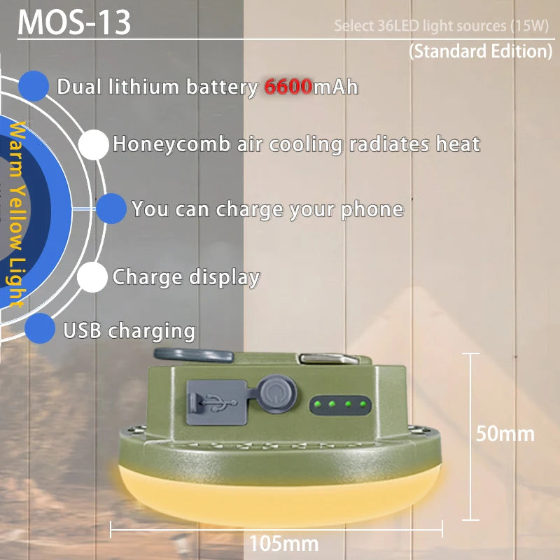 MOSLIGHTING Tent Light Rechargeable Lantern Portable Emergency Night Market Light Outdoor Camping Bulb Lamp Flashlight Home LED