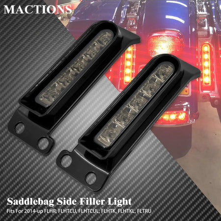 Motorcycle Rear Fender LED Lights For Harley Touring Road King Electra Glide FLHR 2014-2023 Brake Turn Signal Side Filler Lamp