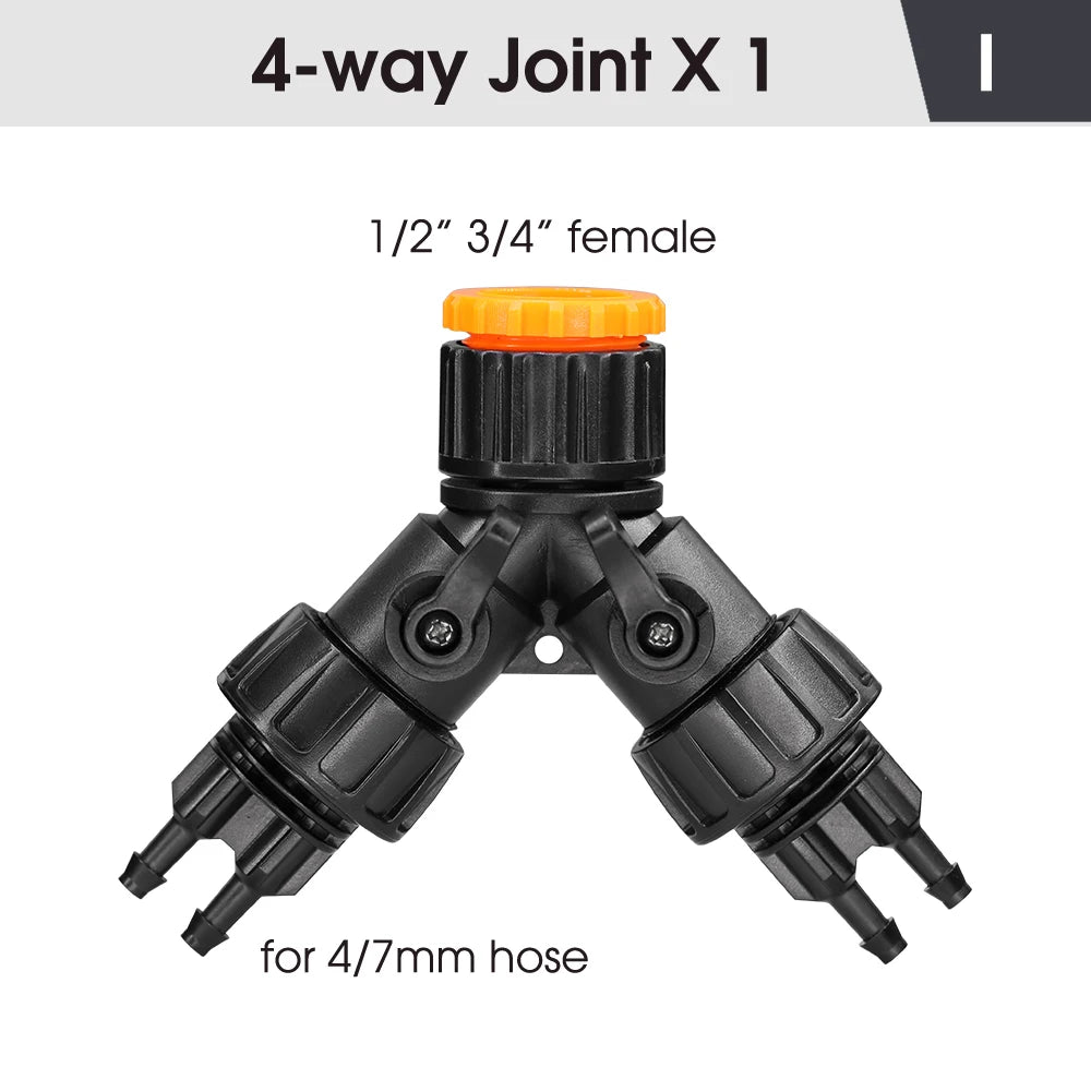 MUCIAKIE 30-50M 2-IN-1 Misting Spray Drip Irrigation System Ix 4-way joint