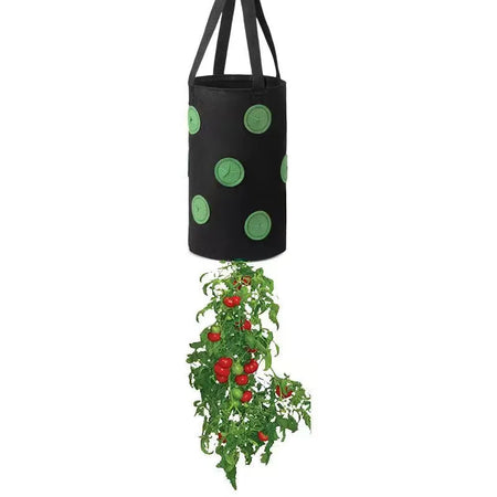 Multi-Function 13 Holes Felt Hanging Tomato Grow Bag Planter Strawberry Vegetable Flower Plant Grow Bags Garden Plant Pot Black