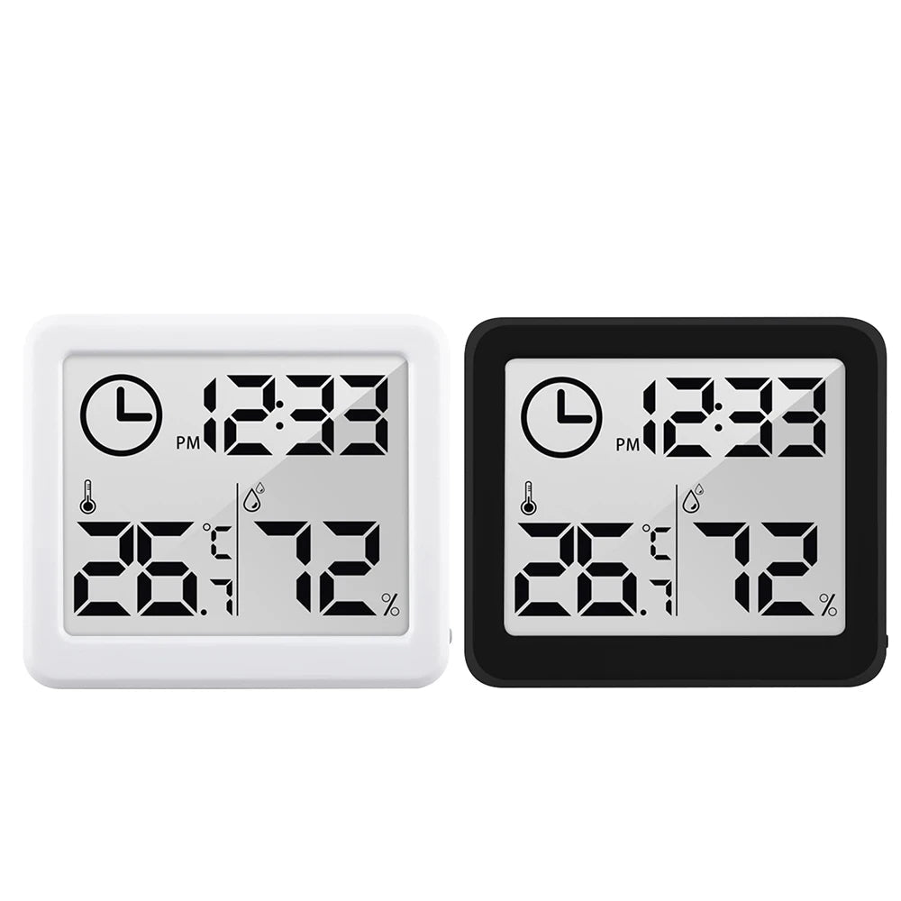 Multifunction Thermometer Hygrometer Automatic Electronic Temperature Humidity Monitor Clock 3.2inch Large LCD Screen