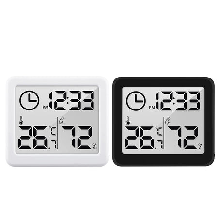 Multifunction Thermometer Hygrometer Automatic Electronic Temperature Humidity Monitor Clock 3.2inch Large LCD Screen