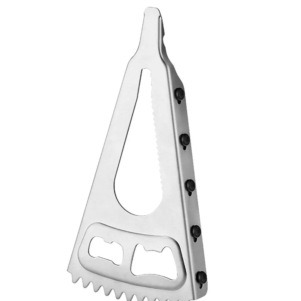 Multifunctional Beer Can Opener Cola Cans Bottle Opener Fish Scale Scraper Non-Slip Beer Beverage Cola Wine Utensils Home Tool Silver