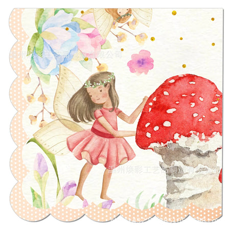 Mushroom Flower Fairy Disposable Tableware Set