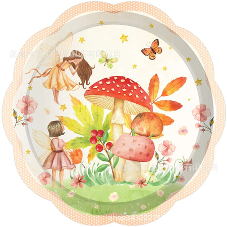 Mushroom Flower Fairy Disposable Tableware Set
