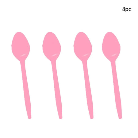 Mushroom Flower Fairy Disposable Tableware Set 8pcs spoons