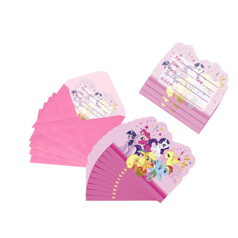 My Little Pony Disposable Tableware Set - 24pcs 10pcs invited card