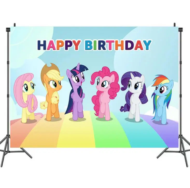 My Little Pony Disposable Tableware Set - 24pcs 150X100cm backdrop 1
