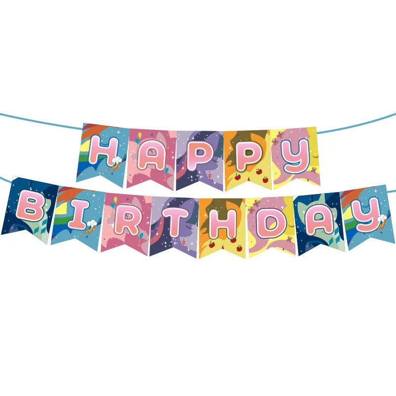 My Little Pony Disposable Tableware Set - 24pcs 1set pulled flag