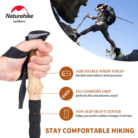 Naturehike Carbon Fiber Trekking Poles - 2pcs