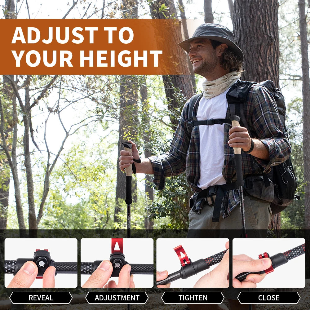 Naturehike Carbon Fiber Trekking Poles - 2pcs