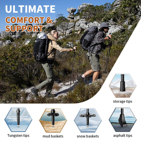 Naturehike Carbon Fiber Trekking Poles - 2pcs