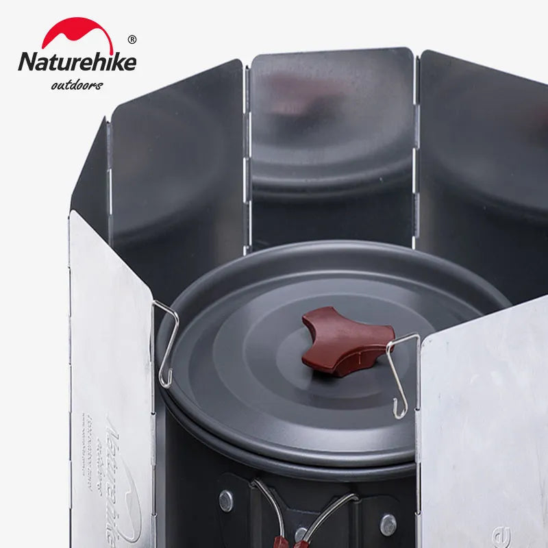 Naturehike Ultralight Outdoor 8 Plates Foldable Wind Shield Camping Stoves Windshield Foldable Gas Cookers Wind Deflectors Stove