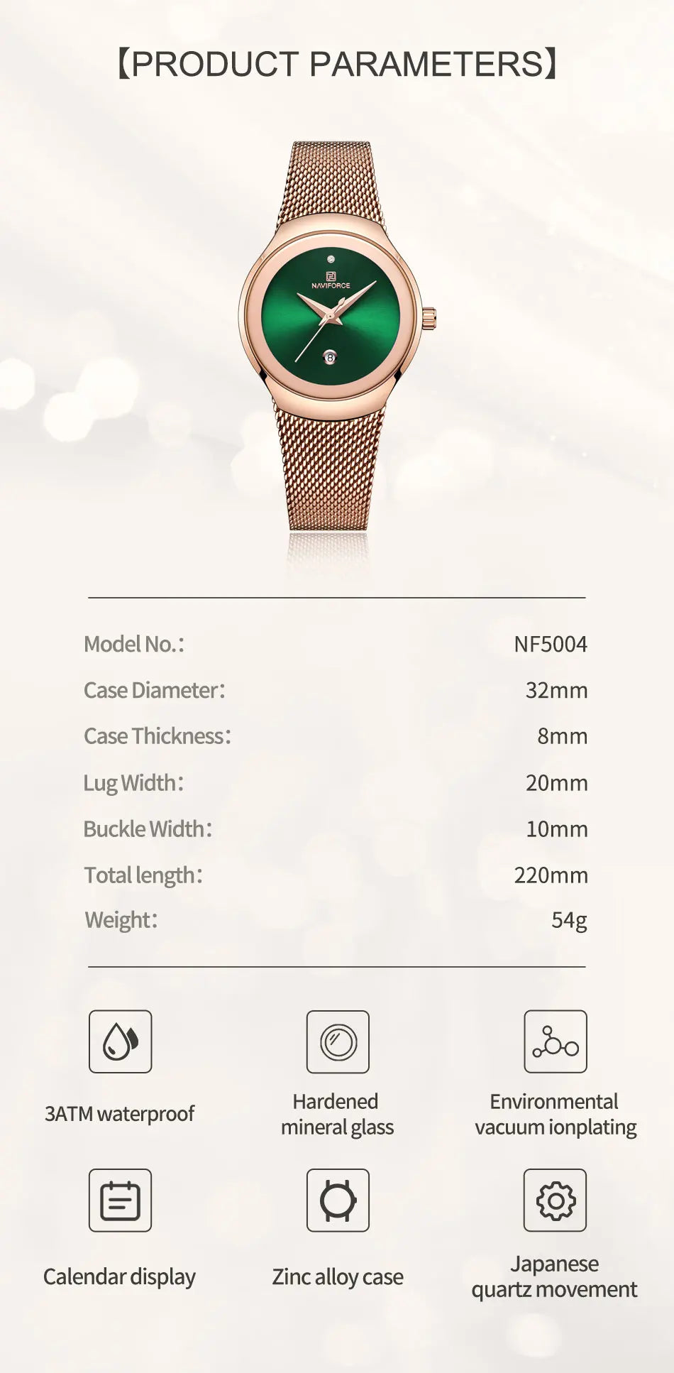 NAVIFORCE 2022 Women Watches Luxury Rose Gold Ultra Thin Ladies Watch Luxury Waterproof Quartz WristWatch Woman Relogio Feminino