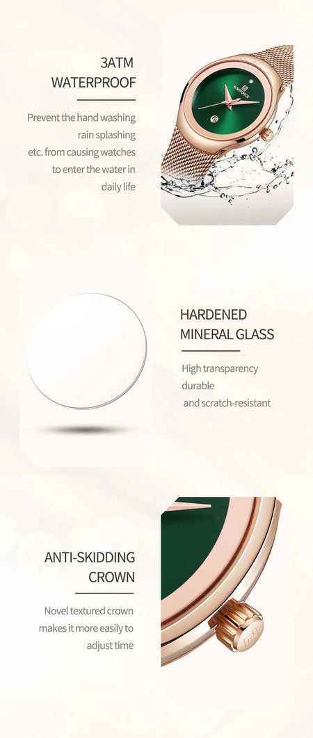 NAVIFORCE 2022 Women Watches Luxury Rose Gold Ultra Thin Ladies Watch Luxury Waterproof Quartz WristWatch Woman Relogio Feminino